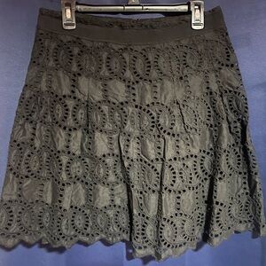 INC International Concepts Black Lace Skater Skirt